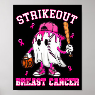 Póster Golpear el Cáncer de Seno Lucha de Béisbol por la