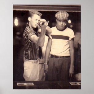 Póster golpear el objetivo y ganar una muñeca kewpie