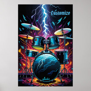 Póster Golpear un juego de tambor