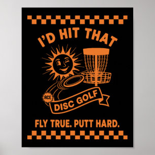 Póster Golpearía ese putt duro de disco de golf volar ver