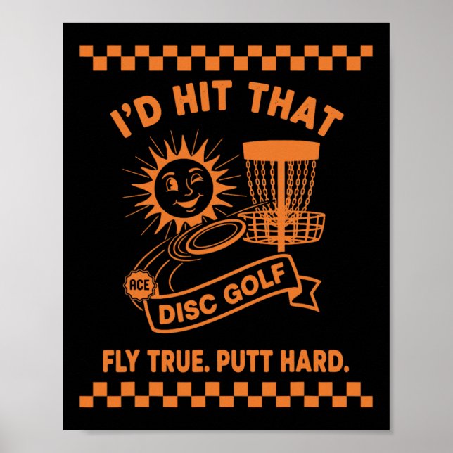 Póster Golpearía ese putt duro de disco de golf volar ver (Frente)