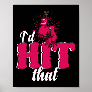 Póster Golpearía Ese Regalo Divertido De Boxeo Para Mujer