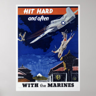 Póster Golpeó Duro Y A Menudo Con Los Marines