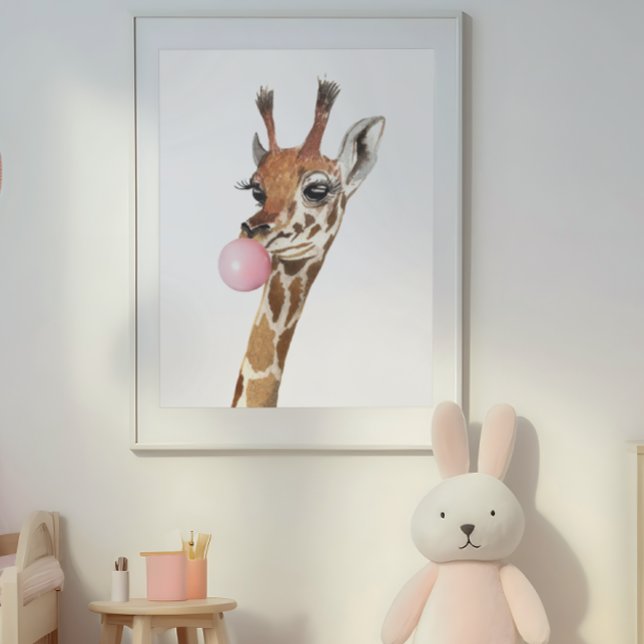 Póster Goma de burbujas Cute Giraffe Niño de la guardería (Subido por el creador)