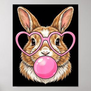 Póster Gomas de burbujas de conejo divertido y lindo con