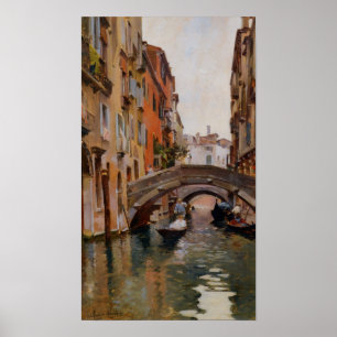 Póster Gondola En Un Canal Veneciano