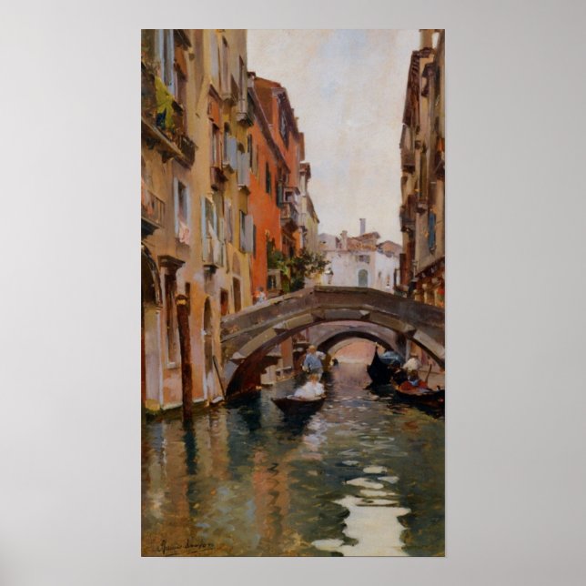 Póster Gondola En Un Canal Veneciano (Frente)