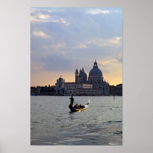 Póster góndola veneciana al atardecer
