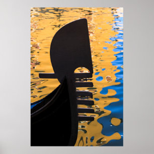 Póster Gondola y olas de agua, Italia