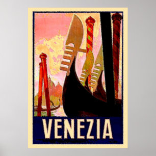 Póster Góndolas de Venecia
