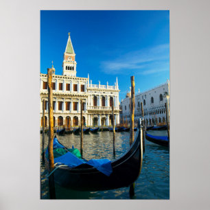 Póster Góndolas en el Gran Canal cerca del Palacio Ducal
