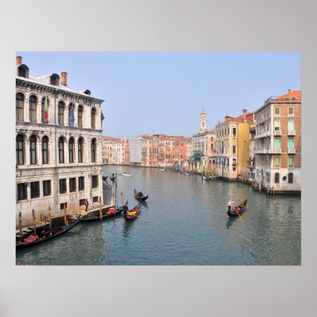 Póster Góndolas en el Gran Canal de Venecia, Italia (Frente)