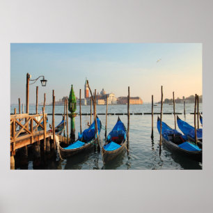 Póster Góndolas en poster de Venecia