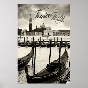 Póster góndolas en venecia