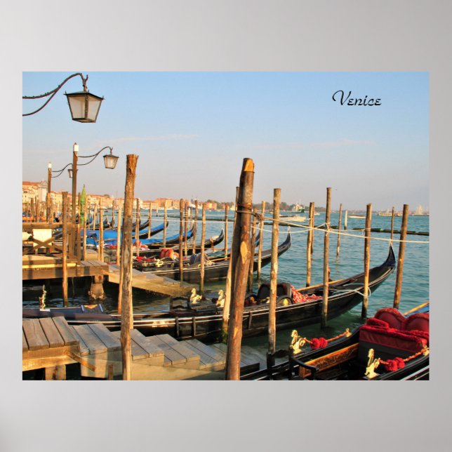 Póster Góndolas, Venecia, Italia, fotografía, Poster (Frente)