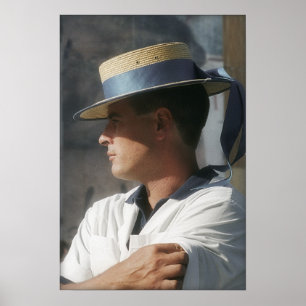 Póster Gondolero, Venecia, Italia