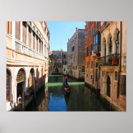 Póster Gondolier en Venecia, Italia