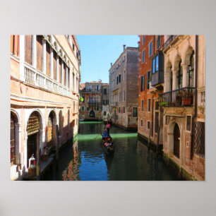 Póster Gondolier en Venecia, Italia
