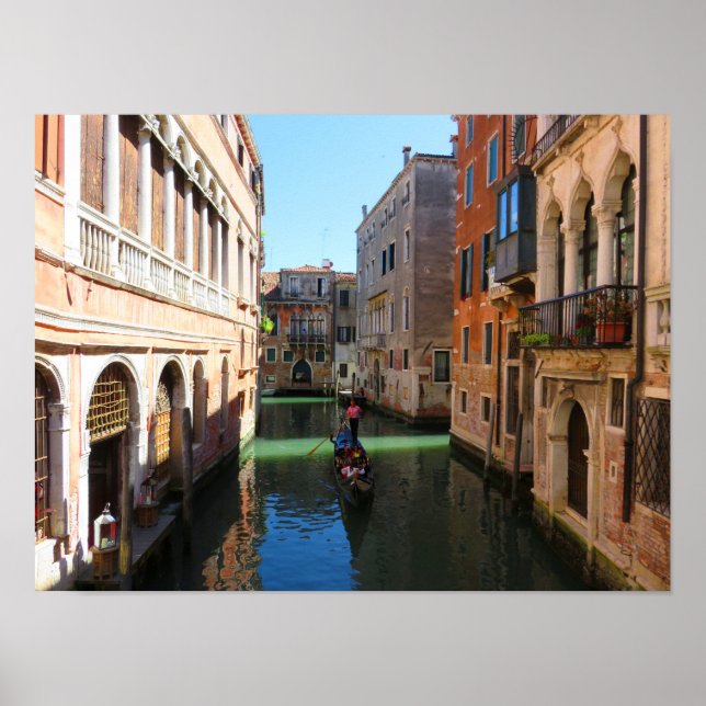 Póster Gondolier en Venecia, Italia (Frente)