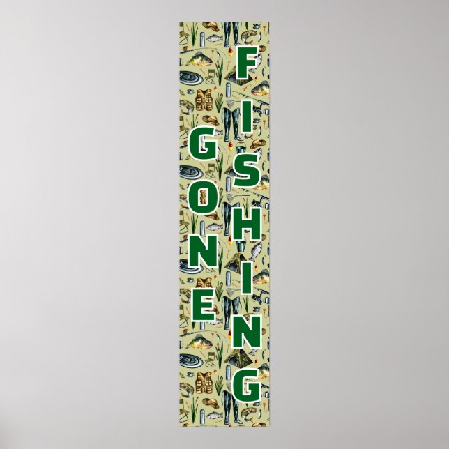 Póster Gone Fishing Fishing Gear Home Business (Frente)