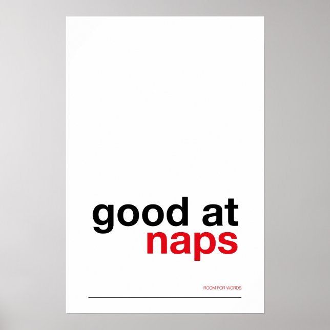 Póster GOOD AT NAPS – Cozy Wall Art (Frente)