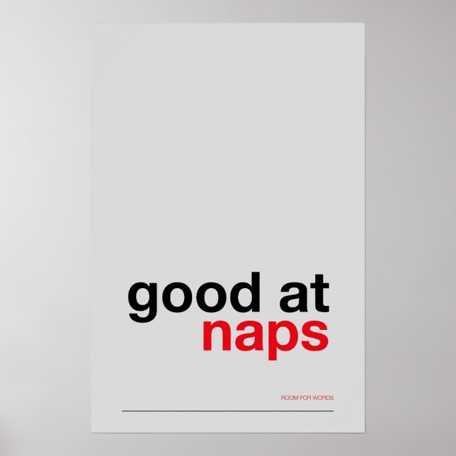 Póster GOOD AT NAPS – Cozy Wall Art (Frente)