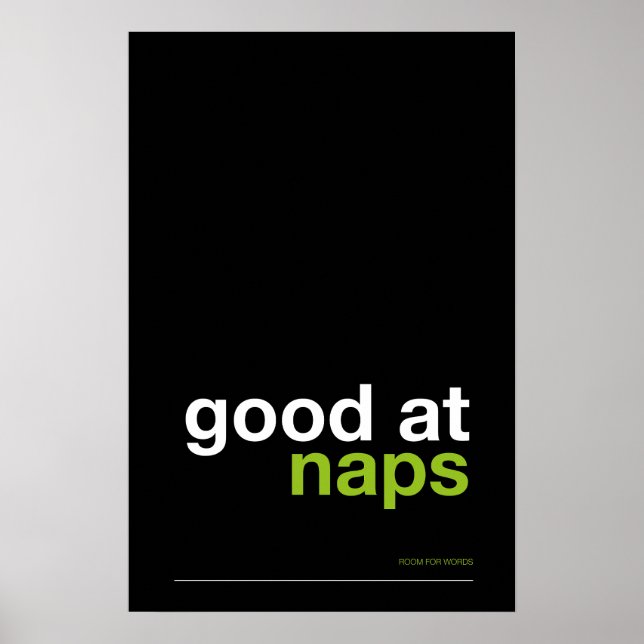 Póster GOOD AT NAPS – Cozy Wall Art (Frente)