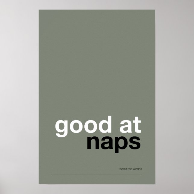 Póster GOOD AT NAPS – Cozy Wall Art (Frente)