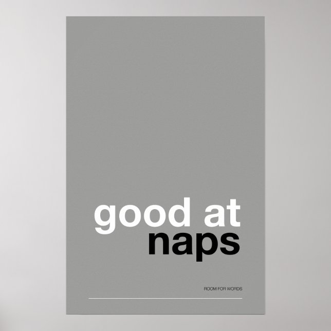 Póster GOOD AT NAPS – Cozy Wall Art (Frente)