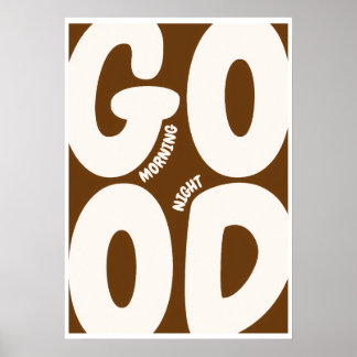 Póster Good Morning Good Night Islamic Wall Art Brown 