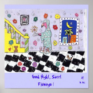 Póster Good Night, Sweet Flamingo !