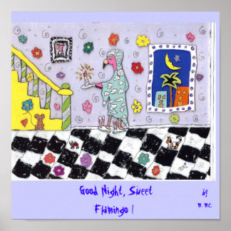 Póster Good Night, Sweet Flamingo !