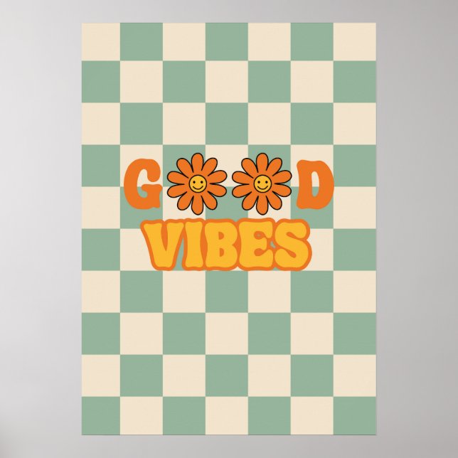 Póster Good vibes groovy retro  (Frente)