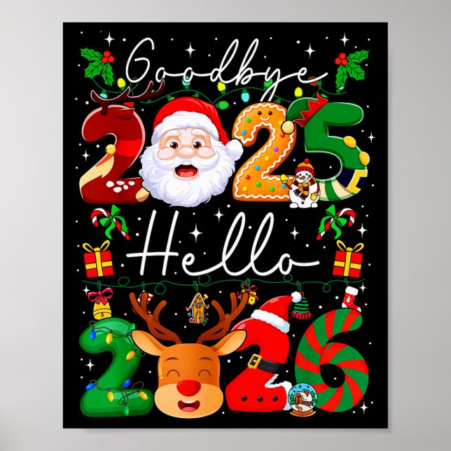 Póster Goodbye 2025 Hello 2026 Happy New Year's Eve Chris (Frente)