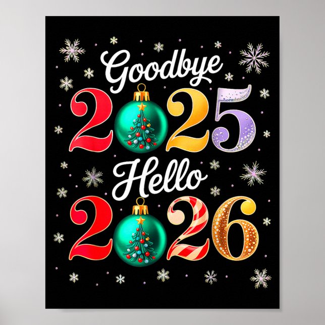 Póster Goodbye 2025 Hello 2026 Happy New Year's Eve Chris (Frente)