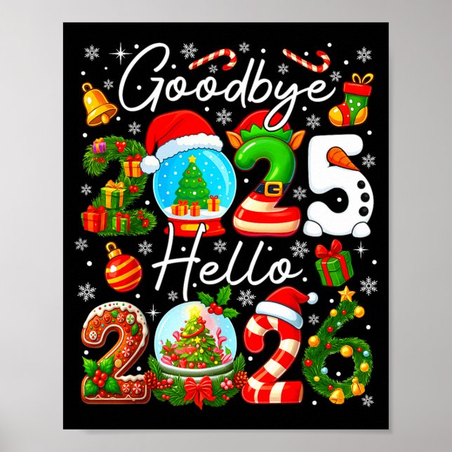 Póster Goodbye 2025 Hello 2026 Happy New Year's Eve Chris (Frente)