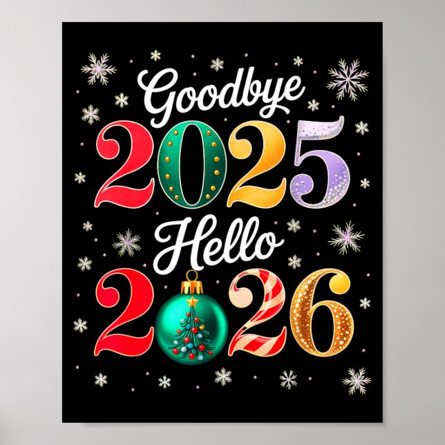 Póster Goodbye 2025 Hello 2026 Happy New Year's Eve Chris (Frente)