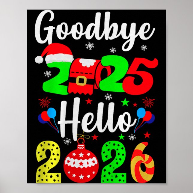 Póster Goodbye 2025 Hello 2026 Happy New Year's Eve Chris (Frente)
