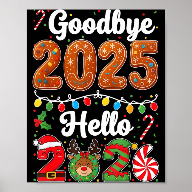 Póster Goodbye 2025 Hello 2026 Happy New Year's Eve Chris (Frente)