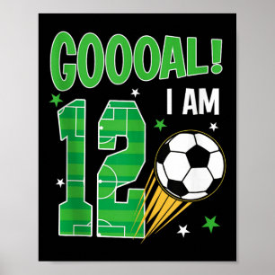Póster Goooal Soy Niño De Cumpleaños De 12 Años Con Tema 