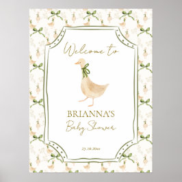Póster Goose nursery rhymes baby shower welcome sign