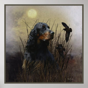 Póster Gordon Setter, compañero de caza