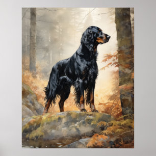 Póster Gordon Setter Dog Art Print Poster