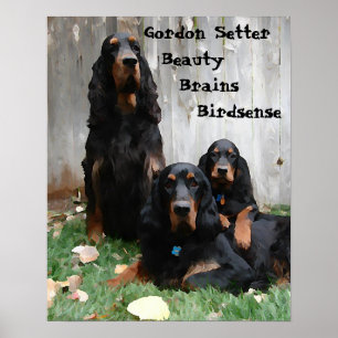 Póster Gordon Setter Generations Painting Poster