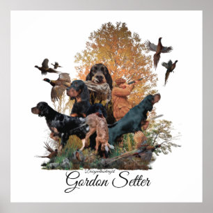 Póster Gordon Setter, temporada de caza Imprimir lienzo