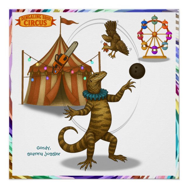 Póster Gordy, goanna juggler (Anverso)