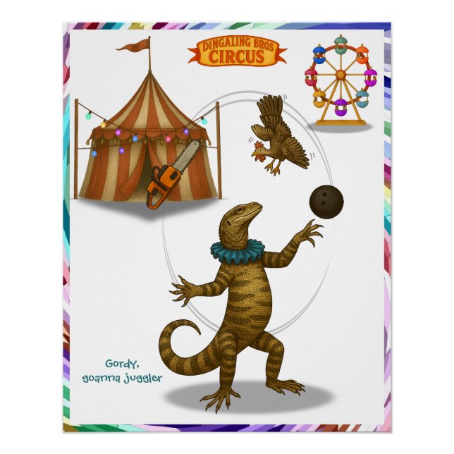 Póster Gordy, malabarista de goanna (Anverso)