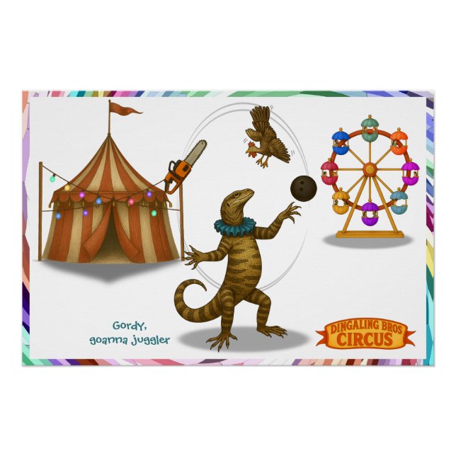Póster Gordy, malabarista de goanna (Anverso)
