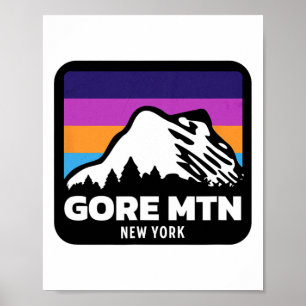 Póster Gore Mountain Nueva York Skowboard Family