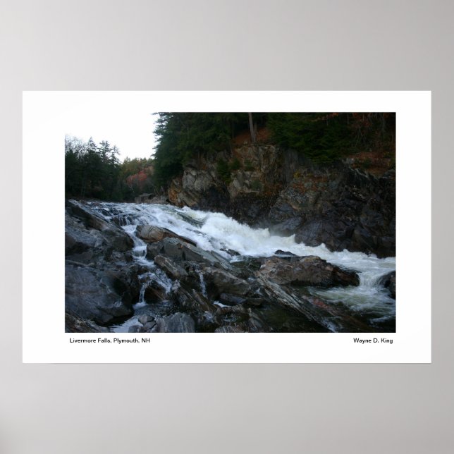 Póster Gorge de las cataratas del Livermore, Plymouth, NH (Frente)